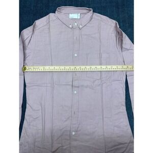 ASOS DESIGN Mens Oxford Button Down Shirt Dusty Rose‎ Pink Size M Long Sleeve
